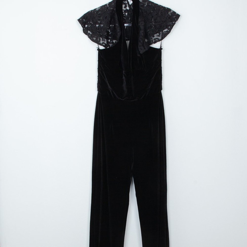 L'Agence Black Velvet‎ Halter Jumpsuit Size 2